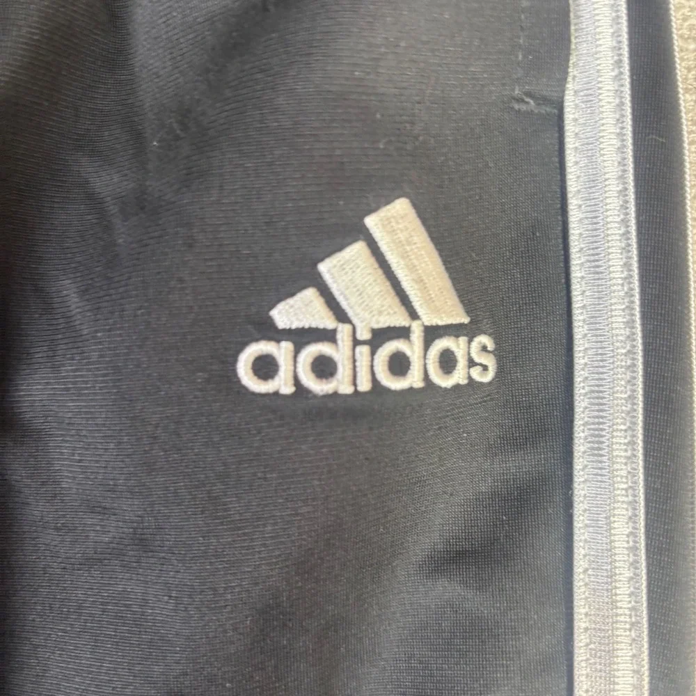 Adidas Boys Track Pants Black White Stripes Joggers Size M 10/12 Activewear
